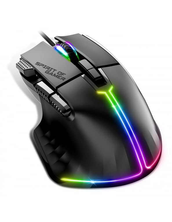 Spirit of Gamer PRO-M5 souris Jouer Droitier USB Type-A Optique 12800 DPI - Neuf