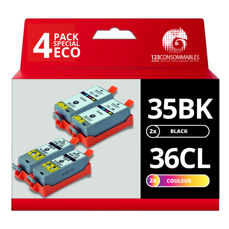 Pack compatible avec CANON PGI 35CLI 36 4 cartouches Neuf