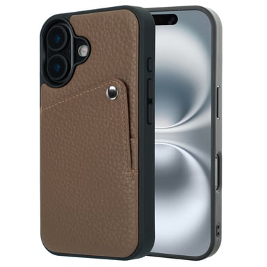 Selencia Coque Riva avec porte-cartes pour Apple iPhone 16 - Mocha Brown