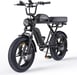 Bicicleta de montaña eléctrica ENGWE M1 de 20'' con neumáticos anchos, batería de 48 V 28,6 Ah, suspensión total, autonomía de hasta 90-170 km, color negro