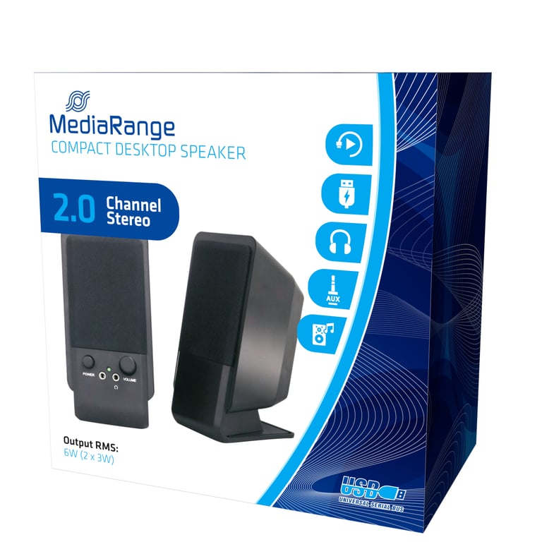 MediaRange MROS352 haut-parleur 1-voie Noir Avec fil 6 W - Neuf