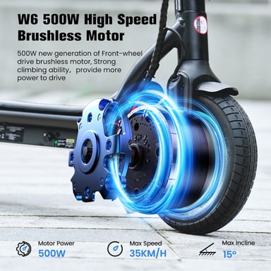 iScooter W6 Monopattino elettrico 500W 10 pollici pieghevole City Commuter Scooter 36V7.8Ah con Bluetooth