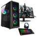 PC Gaming Complet Ryzen 3 3200G, 8 Go RAM, SSD M.2 512 Go, Écran 24'' FHD, Clavier, Souris, Casque, Windows 11 Pro, WiFi, Ventilateurs RGB