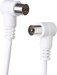 Force Power Cable coaxial TV 9.52mm acodado Macho/Hembra 2m con Adaptador Macho/Macho Blanco