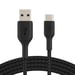 Cable trenzado USB-C Boost Charge de Belkin (cable de carga USB-C a USB-A, cable USB Type-C para Samsung, Pixel, iPad Pro, Nintendo Switch, etc.; 1 m, negro).