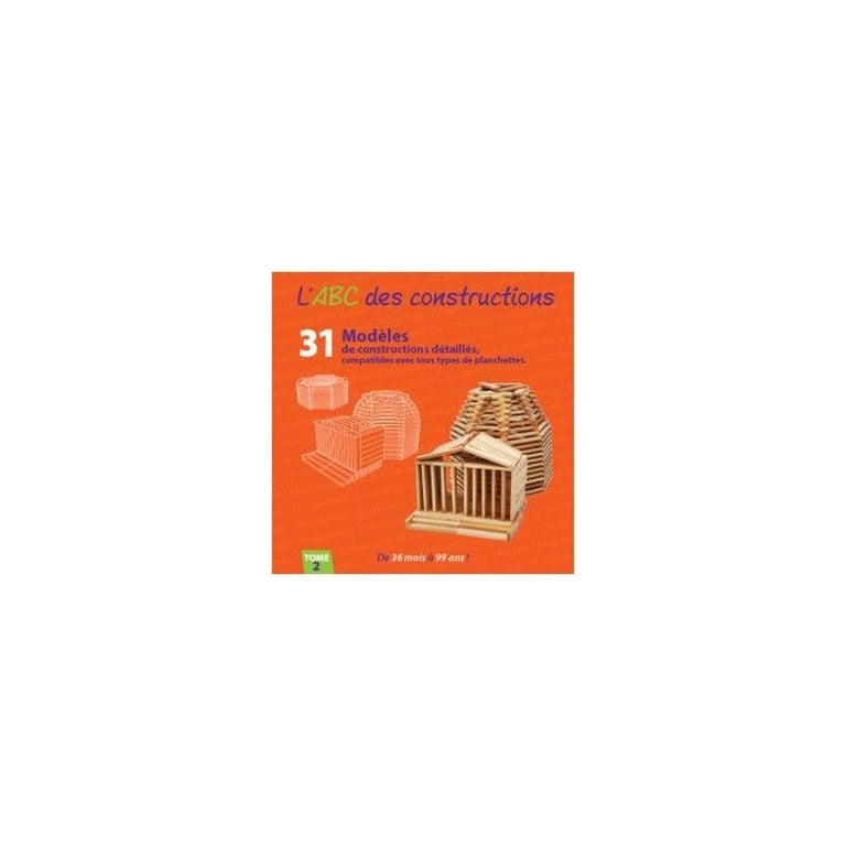 Mecabois Livre d'instructions ABC des Constructions en bois Tome 2 31 modèles Rouge, dès 3 ans, montage pas à pas