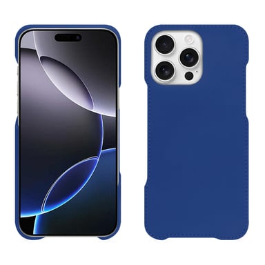 Coque cuir Apple iPhone 16 Pro Max -  - Bleu - Cuir lisse