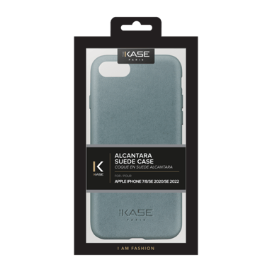 Custodia in pelle scamosciata Alcantara per Apple iPhone 7/8/SE 2020/SE 2022, verde cammeo