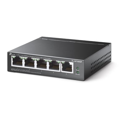 TP-Link TL-SF1005P Non-géré Fast Ethernet (10/100) Connexion Ethernet, supportant l'alimentation via ce port (PoE) Noir