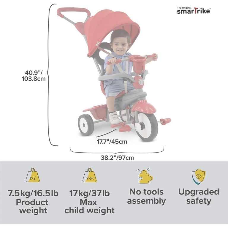 Tricycle SmarTrike Breeze Plus – Évolutif 4 en 1, Pour Enfants de 15 mois à 3 ans - vue 5