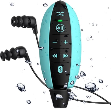 Lecteur MP3 Bluetooth Étanche IPX8 avec Clip bleu