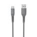 WE Cavo USB-Micro USB intrecciato in nylon e kevlar ultraresistente, 1 metro, certificato MFi, ricarica e sincronizzazione dati - grigio