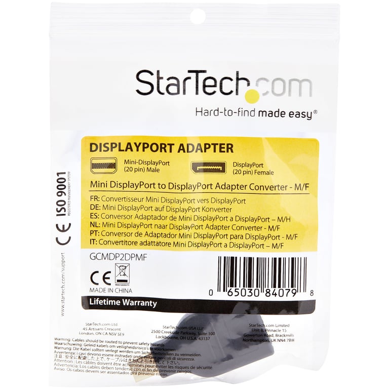 StarTech.com Adaptateur / convertisseur Mini DisplayPort vers DisplayPort - M/F - Adaptateur DisplayPort Noir - vue 4