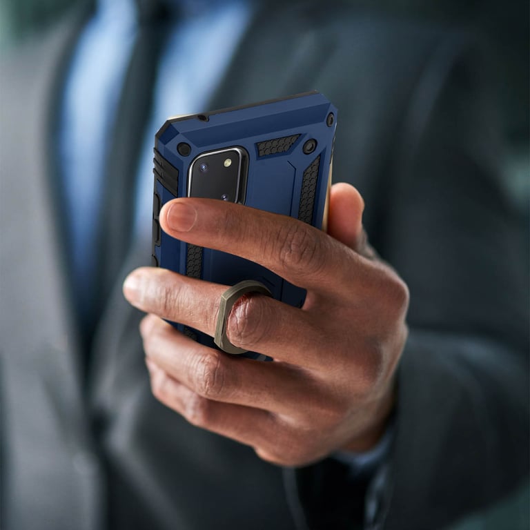Avizar Bleu Nuit Coque Pour Samsung Galaxy Note 10 Lite Antichoc Bi-Matière Bague Support - Neuf - Image 3