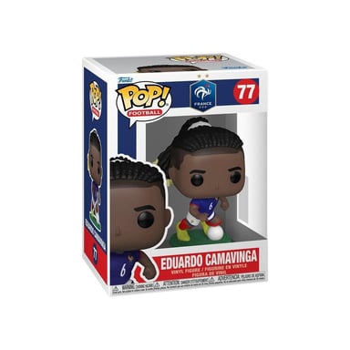 Figurine Funko Pop! Football France 77 Eduardo Camavinga en vinyle 9-10 cm Bleu