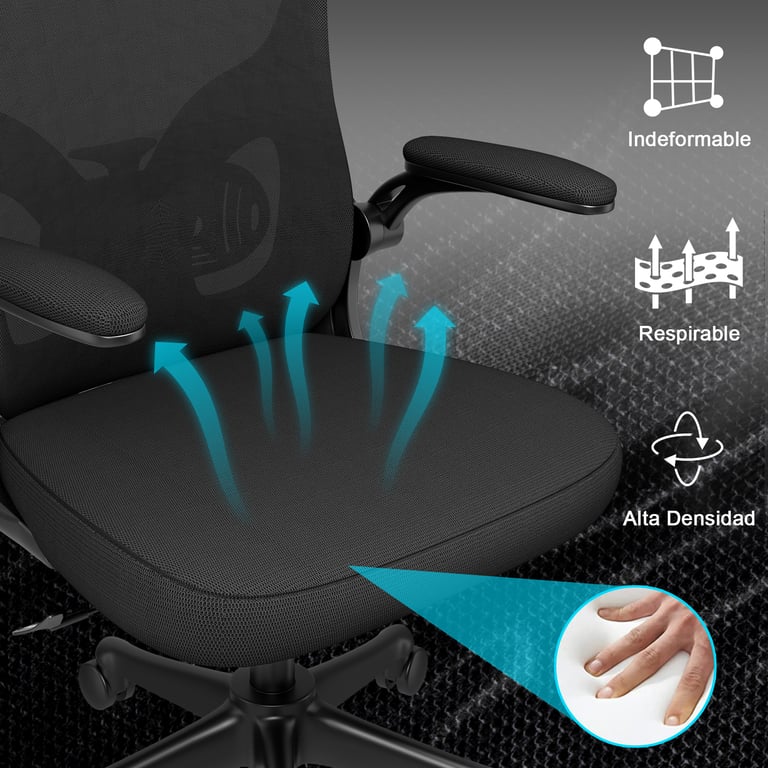 Chaise de bureau ergonomique avec hauteur réglable appui tête accoudoirs relevables et support lombaire Neuf - vue 2