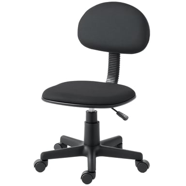 Roline Chaise de bureau sans accoudoirs noire réglable compacte
