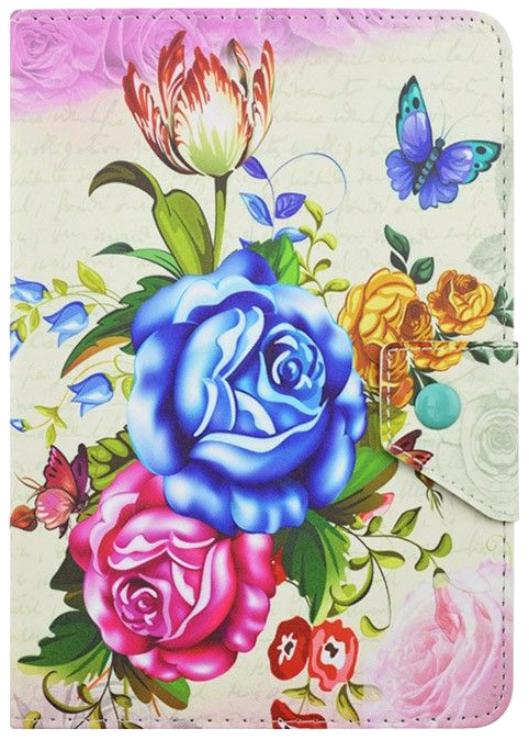 Housse Universelle 7 Pouces Motifs Fleurs Papillons Paysage Portrait Simili Cuir Faux Cuir YONIS