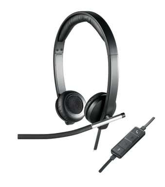 Logitech H650e Casque Avec fil Arceau Bureau/Centre d'appels USB Type-A Noir, Argent