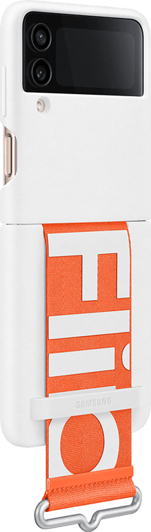 Coque Samsung G Z Flip 4 Silicone avec lanière Blanche Samsung