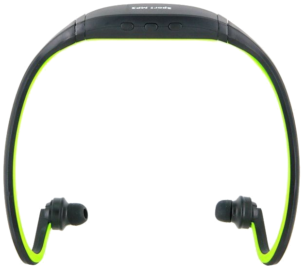 Casque MP3 sport sans fil lecteur audio running vélo vert 8 Go