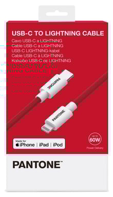 Pantone PT-CTL002-5R1 cable de conector Lightning 1,5 m Rojo, Blanco