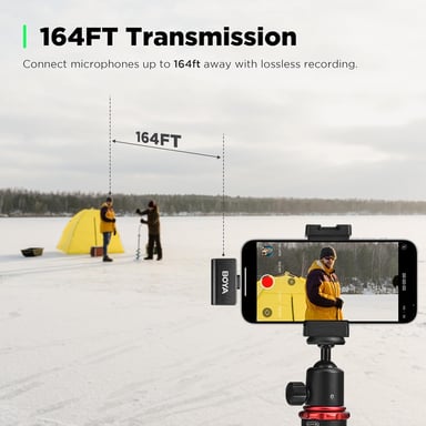 Microfono wireless Boya Omic-D per iPhone con clip magnetico e audio HD