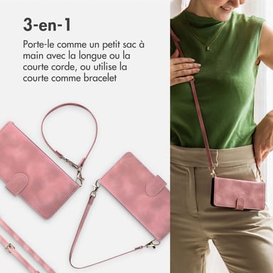 imoshion Etui de télephone portefeuille avec cordon pour Samsung Galaxy A55 - Rose