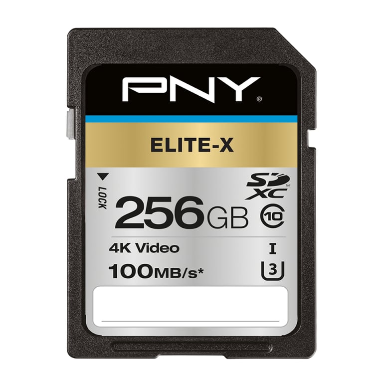 PNY  Elite-x Sdxc Card 256GB Class 10 UHS-I U3 100MB/S