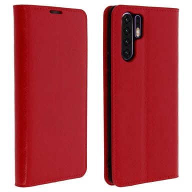 Étui pour Huawei P30 Pro Housse Cuir Portefeuille Support Vidéo Rouge