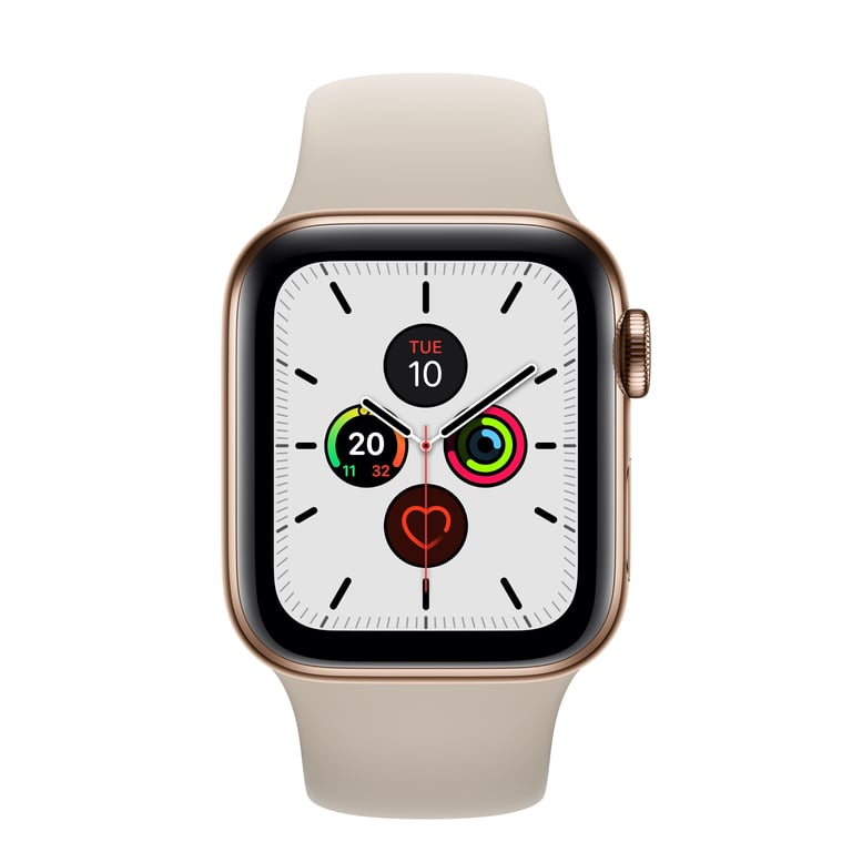 Apple Watch Series 5 OLED 40 mm Num&eacute;rique 324 x 394 pixels &Eacute;cran tactile 4G Or Wifi GPS (satellite) - Excellent &eacute;tat