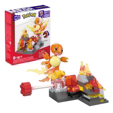 Juego de construcción Pokémon MEGA - Salamèche Flames Dance con 81 piezas