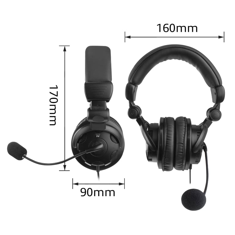 Casque Ewent EW3564 – Casque Avec Fil, Microphone Flexible et Son Stéréo - vue 3