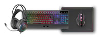 Mars Gaming MCP124PRO, Combo Gaming 4en1, Teclado RGB H-Mech con Reposamuñecas, Ratón RGB 3200DPI y Switches HUANO, Auriculares FRGB, Alfombrilla Nano