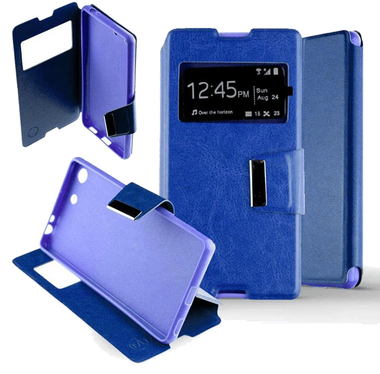 Etui Folio compatible Bleu Sony Xperia M5