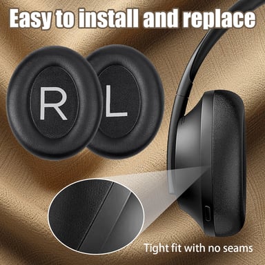 1 paire de coussinets d'oreille de remplacement pour casque Bose NC700, coussinets d'oreille en peau de mouton, matériau doux, réduit les bruits extérieurs dérangeants, bons coussinets de remplacement Black
