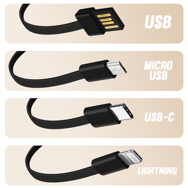 Batería reserva LinQ 25800mAh 4en1 Cable extraíble y salida USB compacta Negro