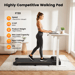 Tapis roulant FT33 con pedana, velocità da 1 a 6 km/h, ammortizzazione e design compatto e pieghevole per casa e ufficio - rosa