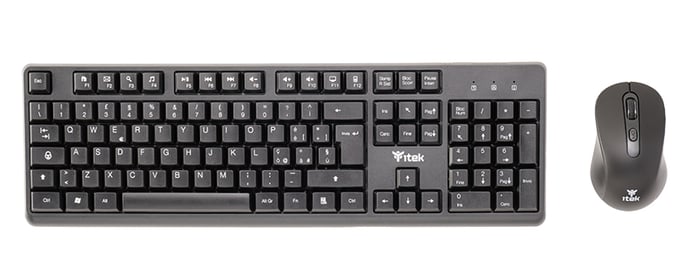 itek DEC W01 teclado Ratón incluido Universal RF inalámbrico QWERTY Inglés, Italiano Negro