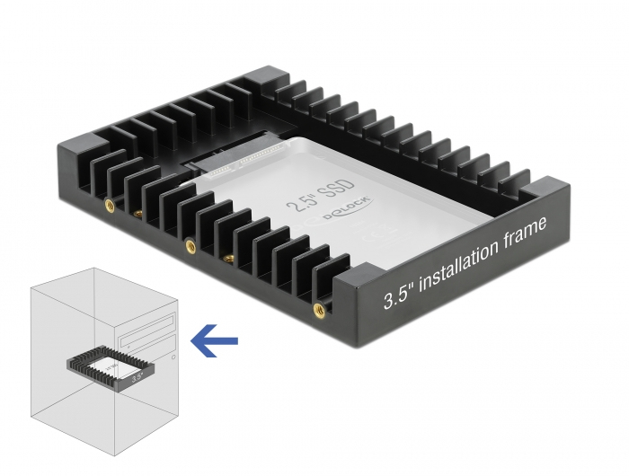 DeLOCK 3.5? Bâti d'installation pour un lecteur fin SATA de 2.5? Neuf - vue 3