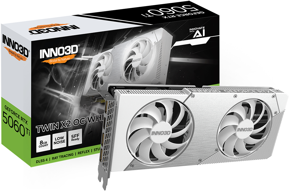 Inno3D GeForce RTX 5060 Ti 8GB TWIN X2 OC Carte graphique GeForce RTX 5060 Ti 8 Go GDDR7 PCI Express 5.0 HDMI 3 x DisplayPort - vue 4