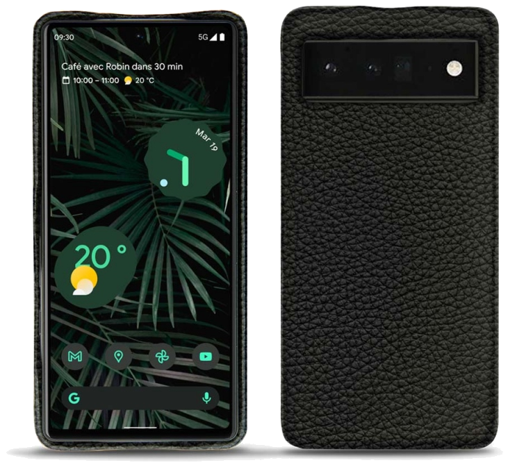 Coque cuir Google Pixel 6 Pro - Coque arrièreNoir