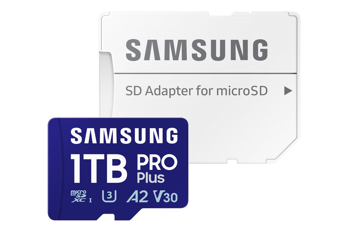 CARTE MEMOIRE SAMSUNG MICRO SD PRO PLUS 2023 avec adaptateur SD 4K classe 10 Lecture 180 Mo/ Ecriture 130 Mo/ MB MD1T0SAEU Neuf - vue 3