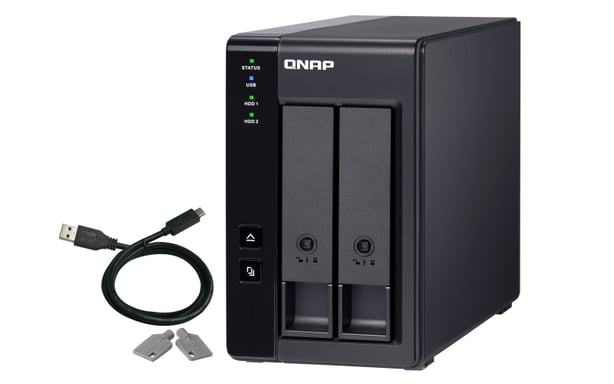 QNAP TR-002 caja para disco duro externo Carcasa de disco duro/SSD Negro 2.5/3.5''