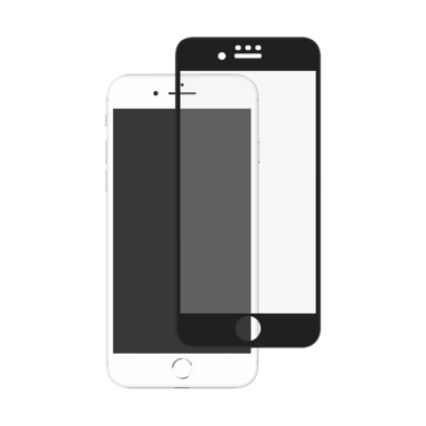 Protector de pantalla de cristal templado con borde curvado antibacteriano para Apple iPhone 6/6s/7/8/SE 2020, Negro