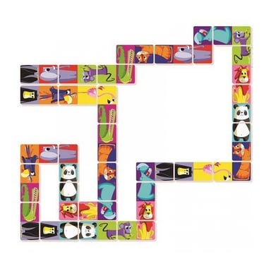 Jeu de Dominos Jungle Géants pour Enfants avec Animaux - Valisette de Transport Pratique