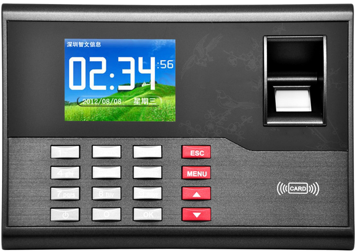 Badgeuse Numérique Horloge Présence 2,8 Pouces USB Empreinte Digitale Rfid Noir YONIS