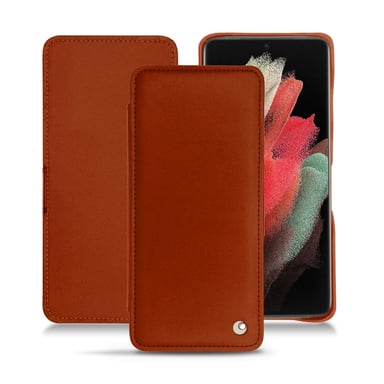 Housse cuir Samsung Galaxy S21 Ultra -  - Orange - Cuir vegan