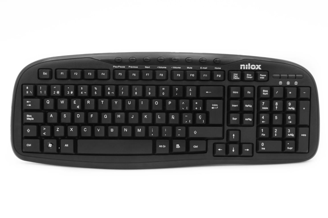Nilox Teclado Multimedia Usb Espanol Clavier Souris Incluse Universel Qwerty Espagnole