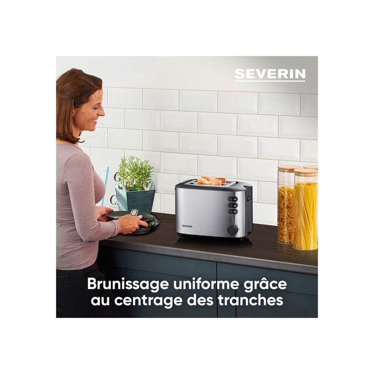 Grille-Pain Severin AT 2514 – 2 Tranches, 850W, Inox Brossé - vue 4